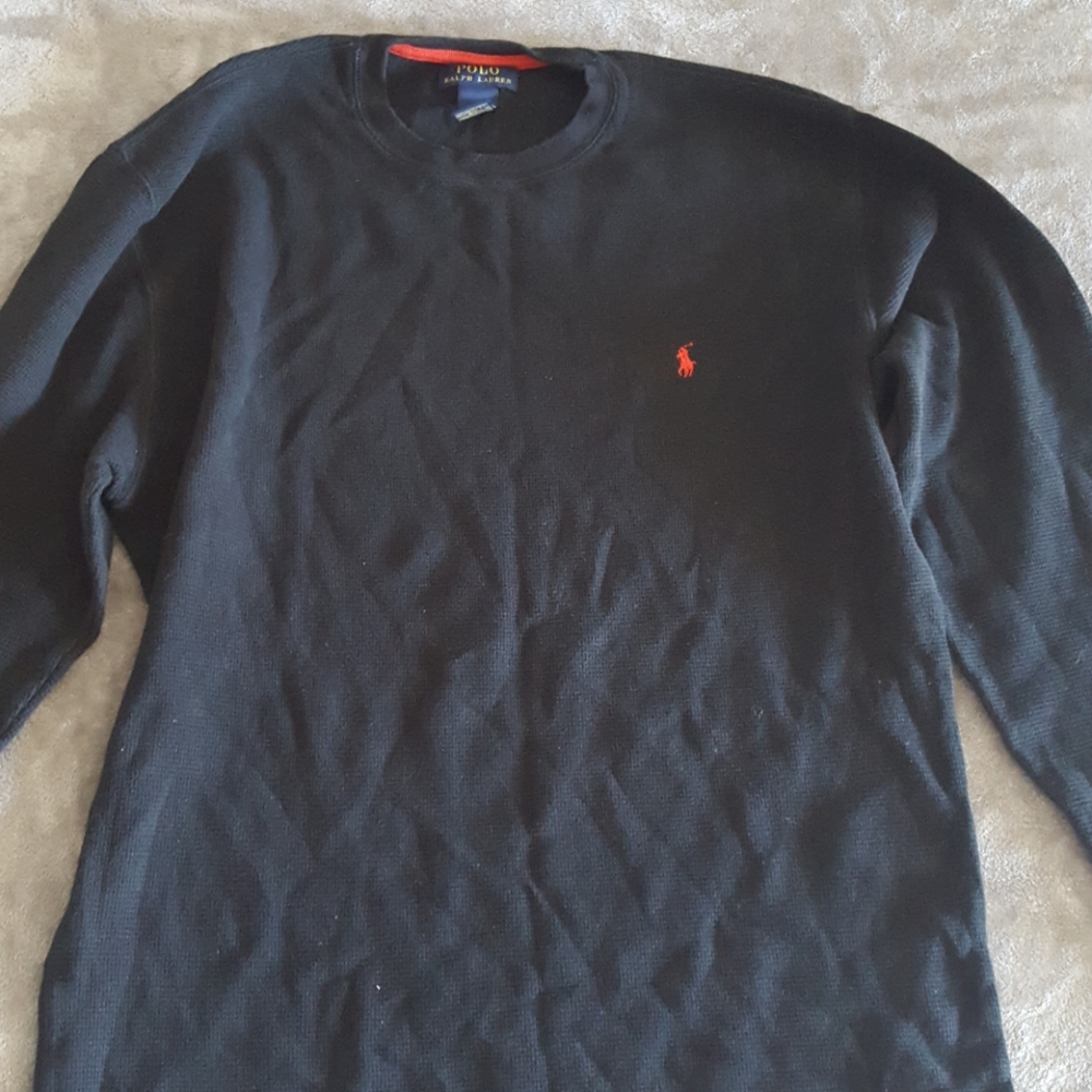 Black Polo thermal sweater